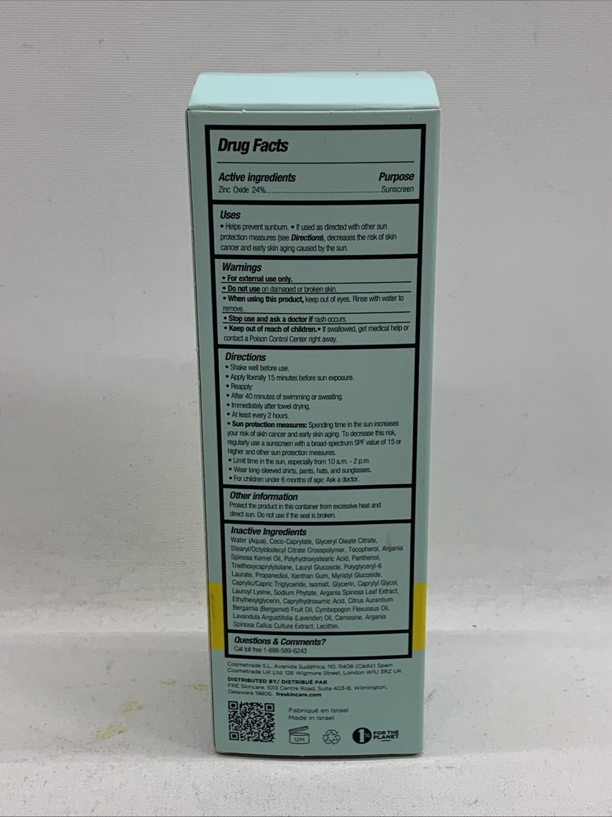 FRE Protect Me 50 Lightweight Daily Moisturizer Mineral Sunscreen 1.69Oz (50mL)