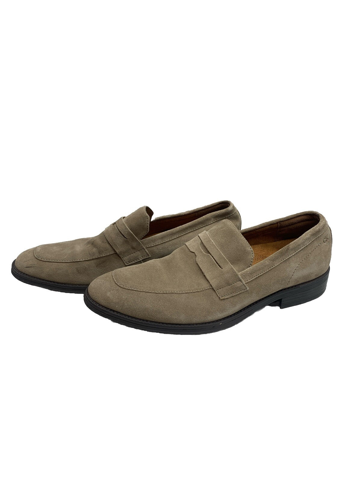 Calvin Klein Men's Jay Pointy Toe Slip-On Dress Loafers Shoes Taupe Size 10