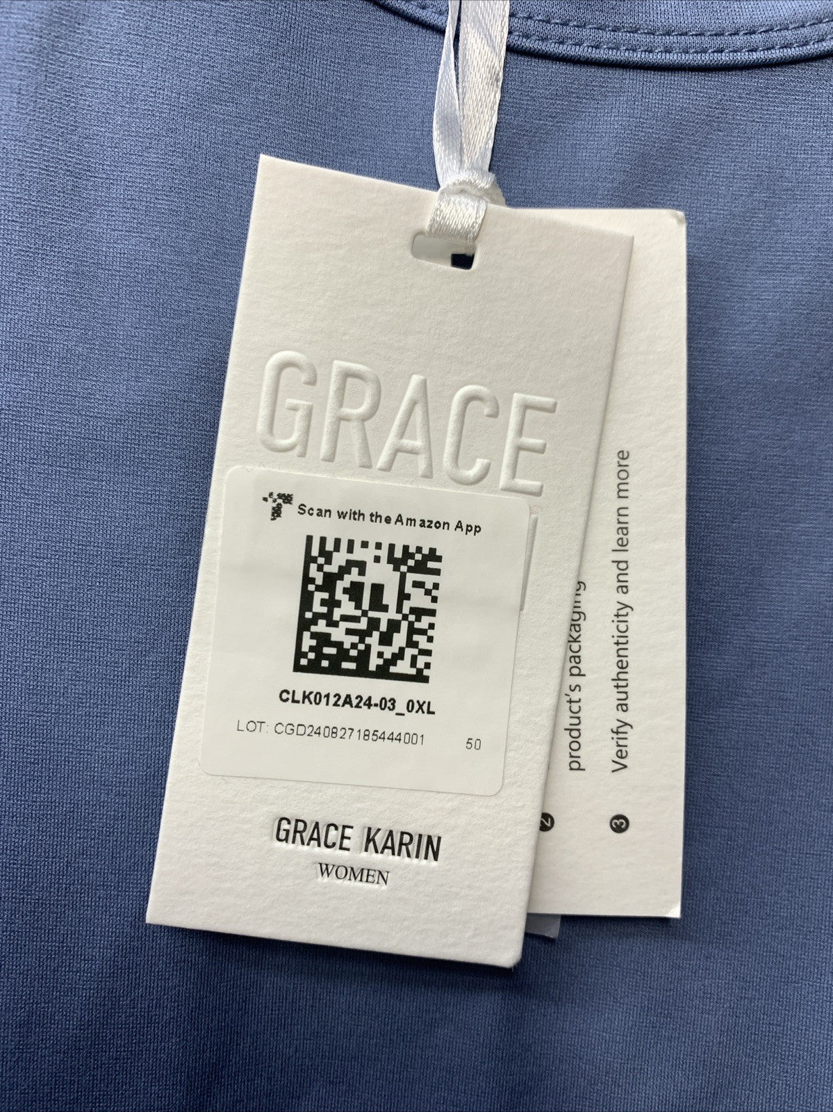 GRACE KARIN Womens Summer 3/4 Sleeve Casual Flowy Dress w/Pockets Size XL Blue