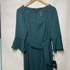 Adrianna Papell 3/4 Sleeve Bell Sleeve Tie Waist Straight Leg Jumpsuit Size 14