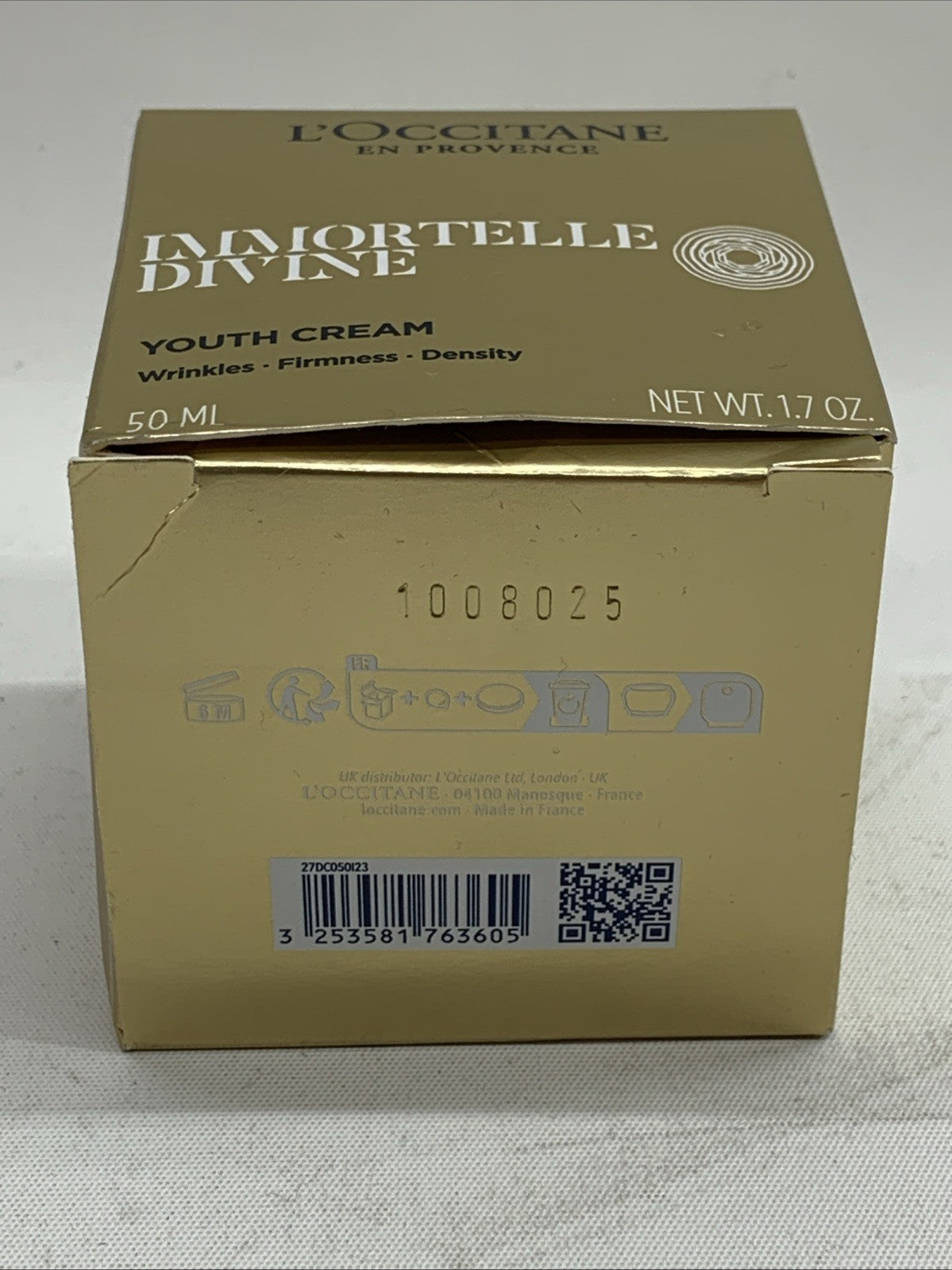 L'Occitane Immortelle Divine Cream 1.7 fl oz/50ml Facial Moisturizer Youth Cream