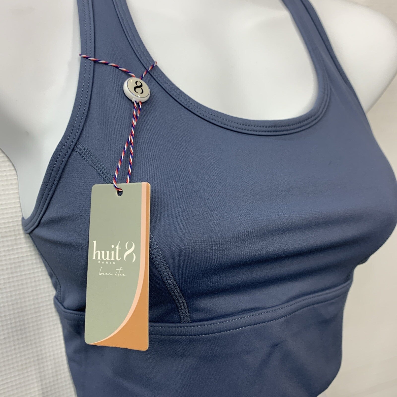 Huit 8 Paris Women's Sports Bra Bien Etre Marine Blue Size XS Wirefree Pull-on