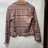 GRACE KARIN Women Business Casual Cropped Blazer Pink Plaid Small Long Sleeve