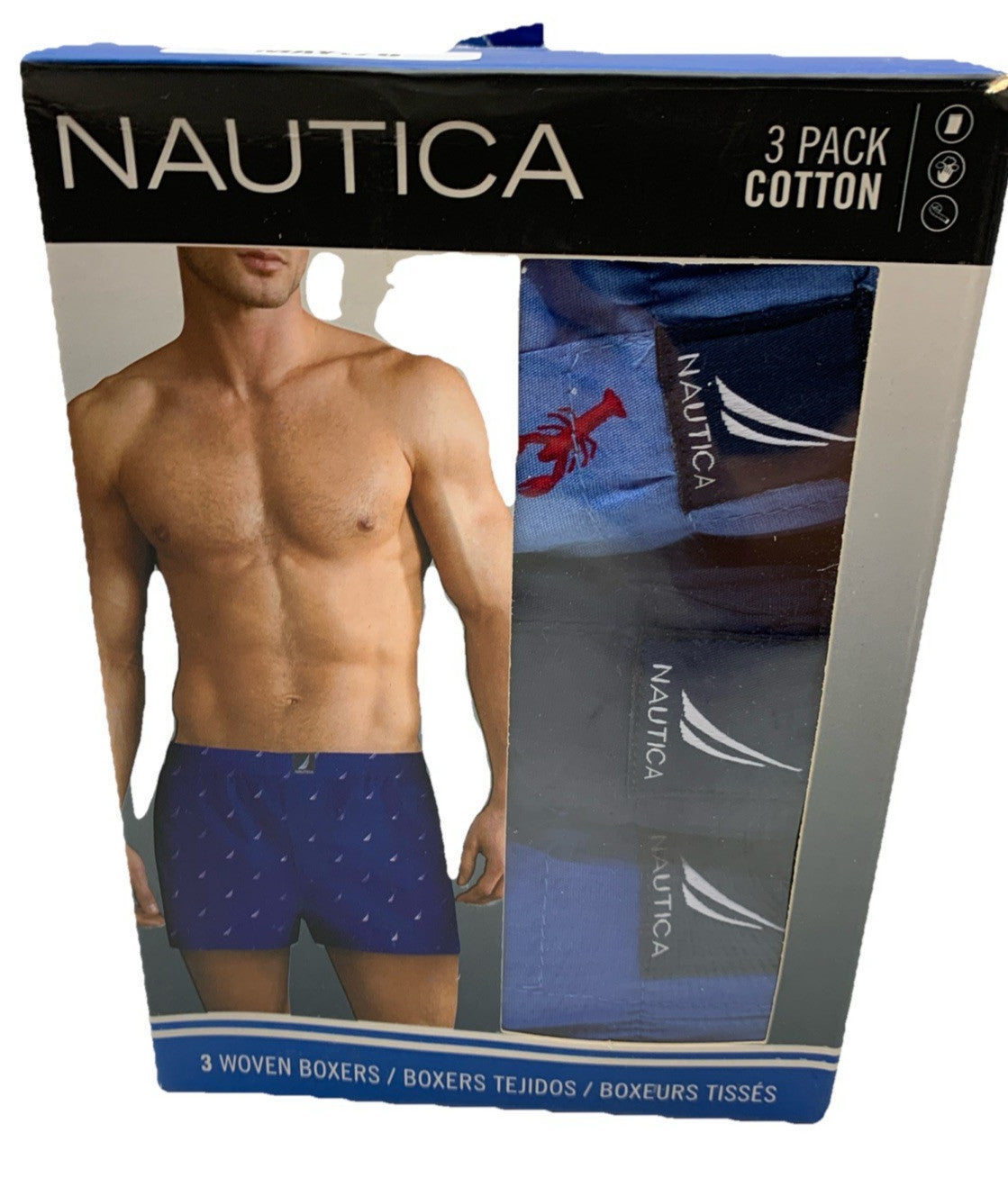 Nautica Woven Boxers Short Underwear Classic Fit Tagless Size Small - 3 Pack