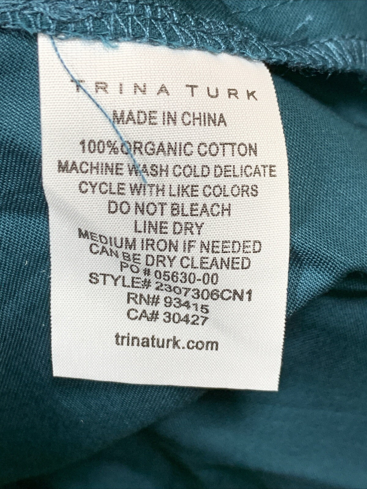 Trina Turk Women's Shirt Dress Collared Long Sleeve Green with Tulip Hem Size 10