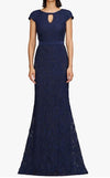 JS Collections Leigh 3D-Floral Keyhole-Cutout Long Gown Dress Formal Size 2