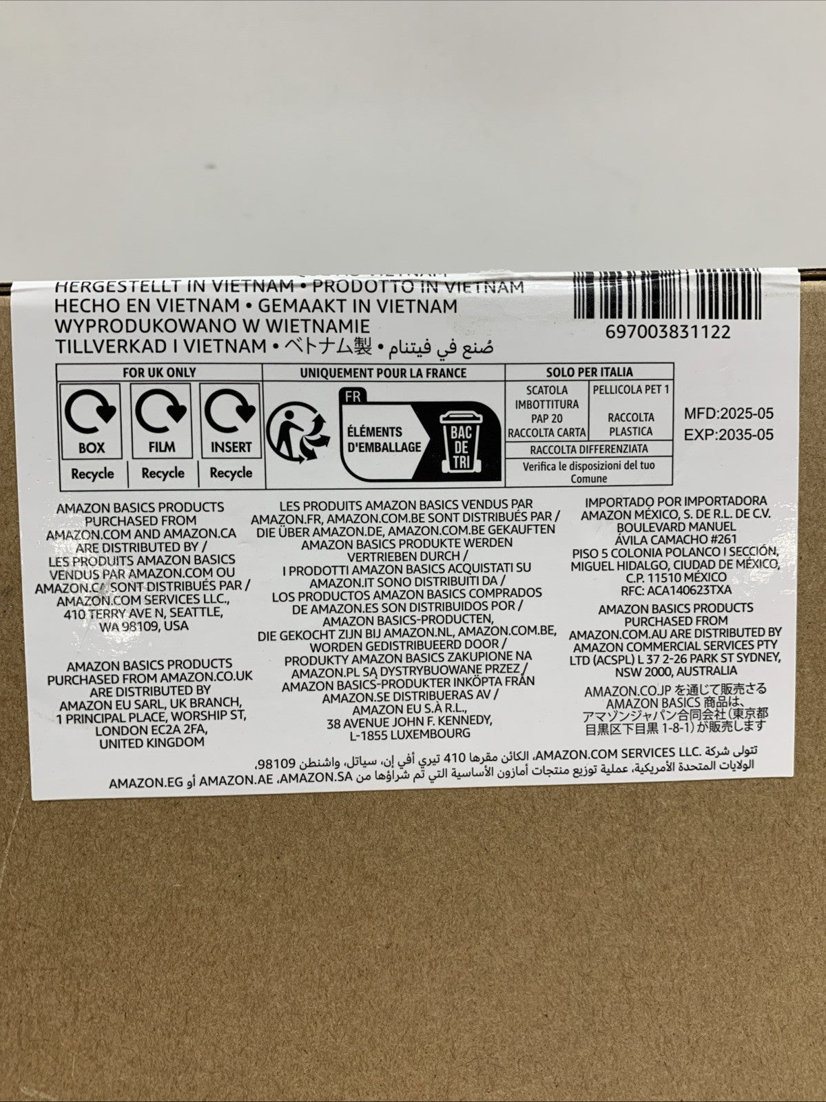 100 Amazon Basics AAA Alkaline High-Performance Batteries 1.5 Volt 10-Year Shelf