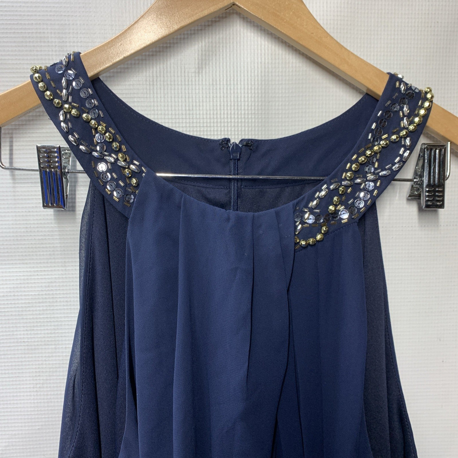 SLNY Women's Navy Sleeveless Navy Blue Shift Dress Size 20W for Formal Business