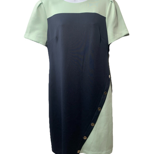 Tommy Hilfiger Women's Color-Blocked Asymmetric Scuba Dress Short Dress Size 12