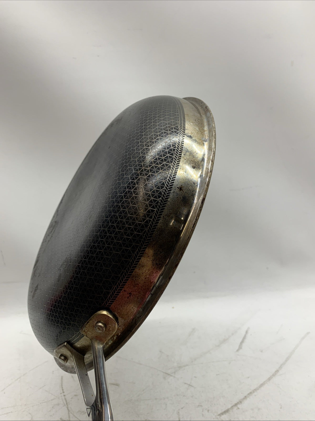 HexClad Hybrid Nonstick 10-Inch Cooking Frying Pan with Clear Glass Lid - USED