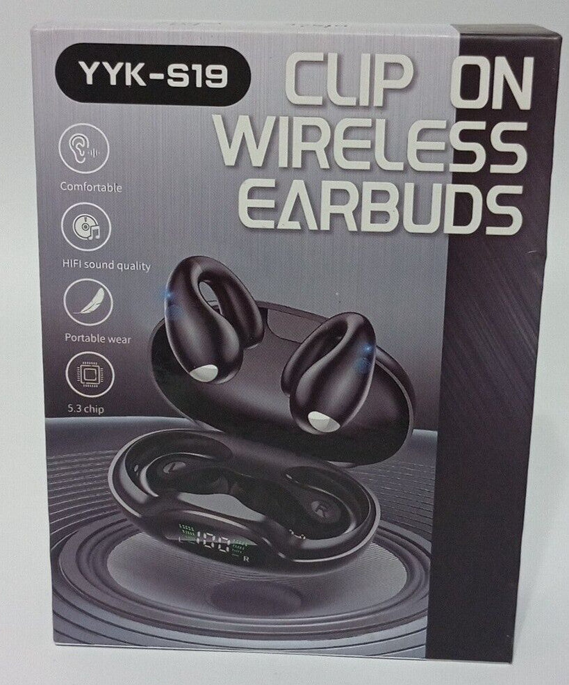 Open Ear Clip Wireless Earbuds Bluetooth 5.3, Sports Earphones Built-In Micropho