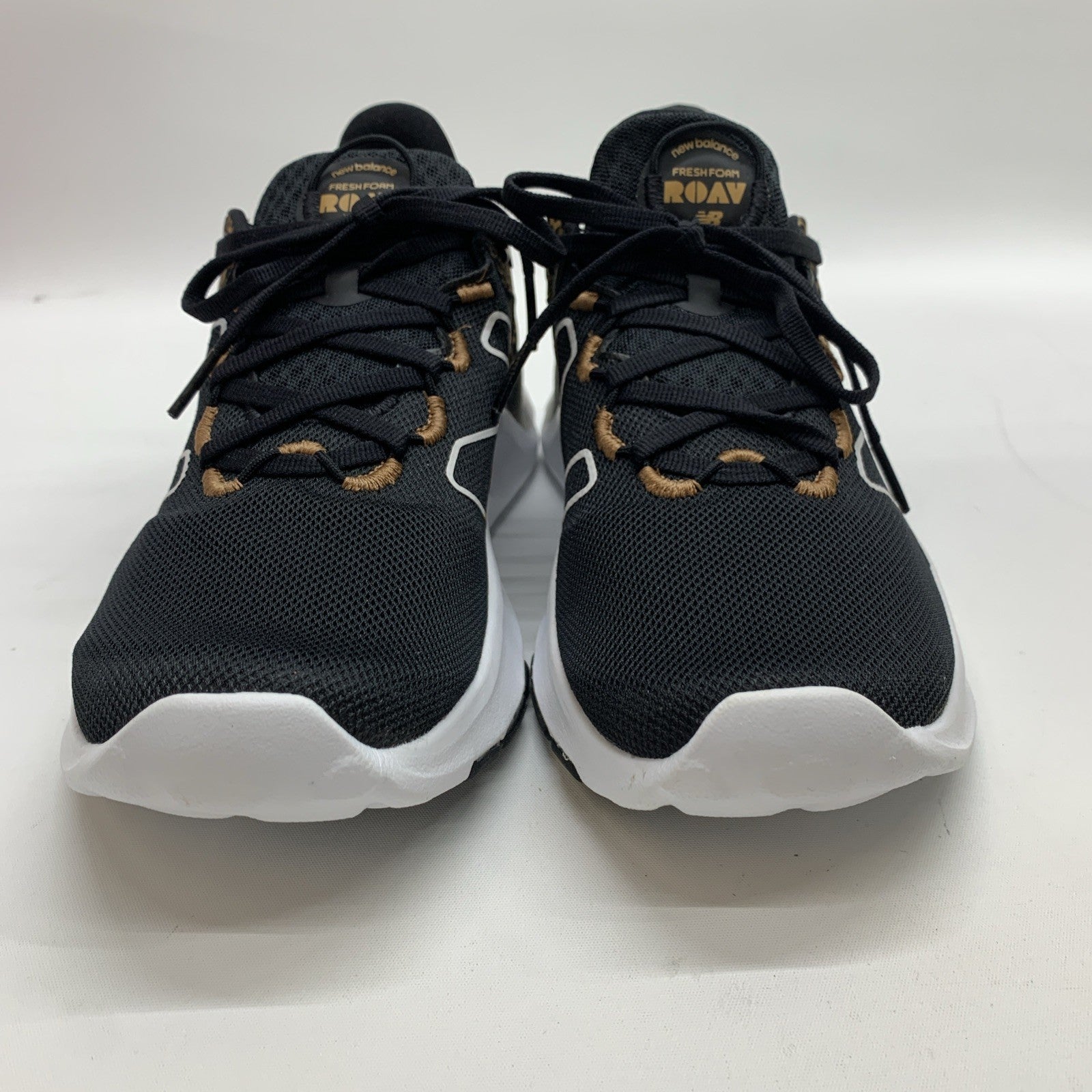 New Balance Women's Fresh Foam Roav V2 Sneaker Black /White/Leopard Print 7.5