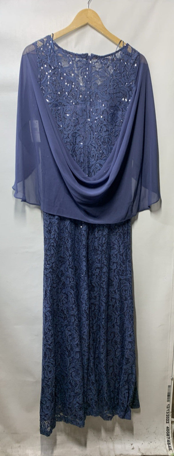 Alex Evenings Women's Long A-line Dress V-Neck with Draped Cowl Back Size 6