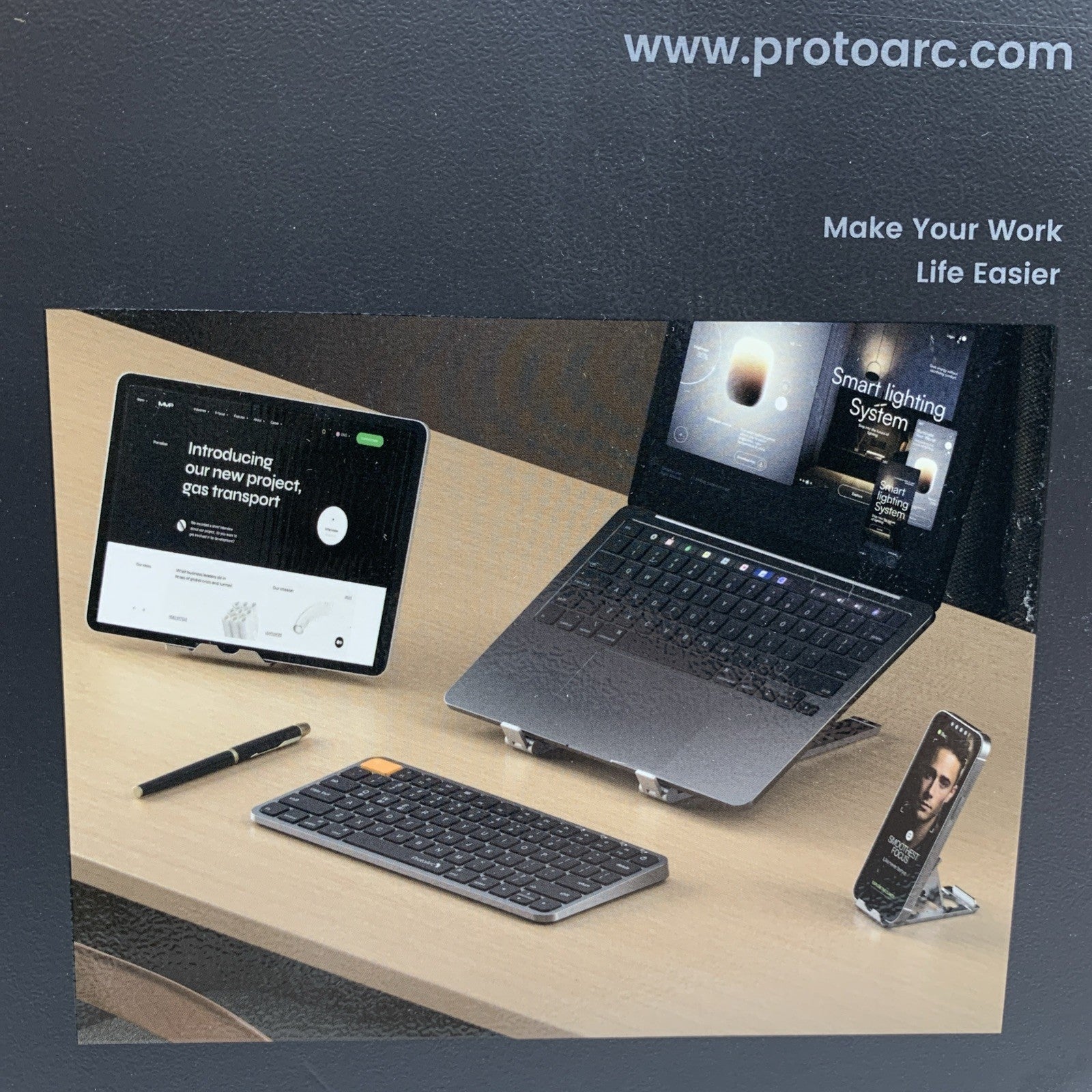 ProtoArc Backlit Compact Wireless Keyboard for Mac, K90-A Bluetooth Keyboard, Mu