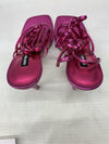 Nine West Women's Terrie Ankle Wrap Heeled Sandal Dark Metallic Pink | Prom 7.5