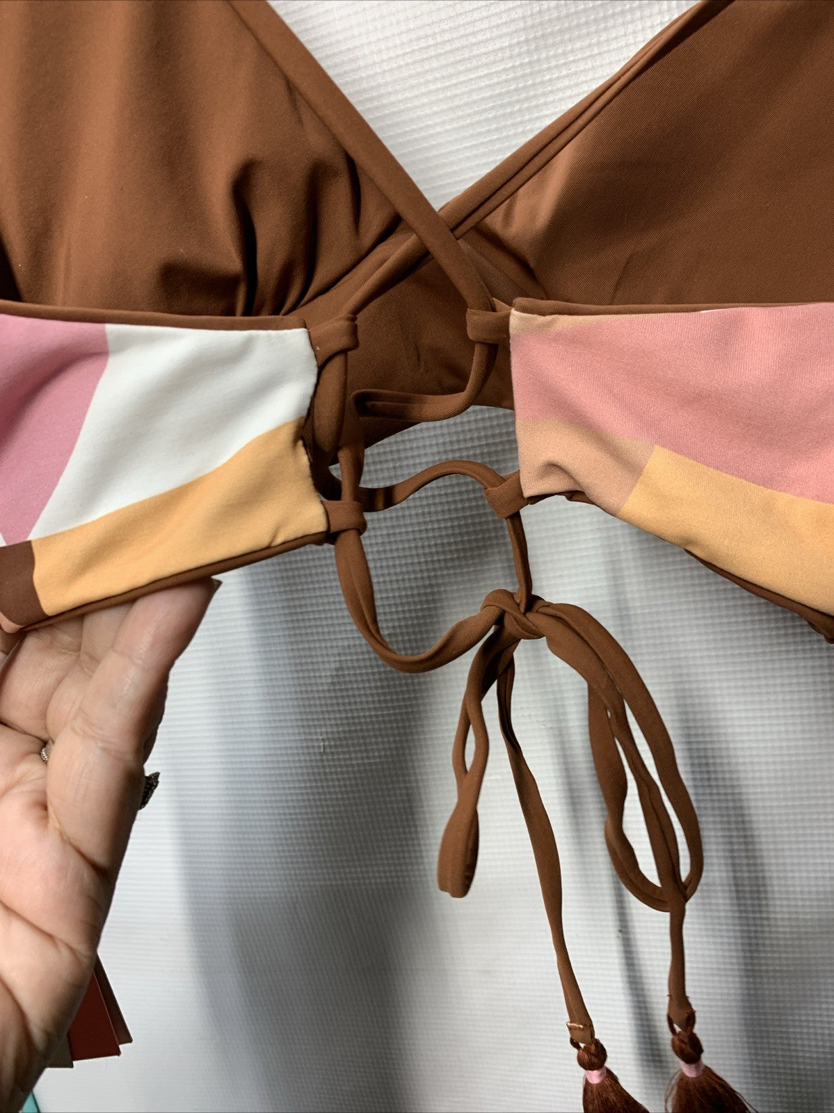 Maaji Standard Sliding Triangle Bikini Top M Multicolor Less Coverage Drawstring