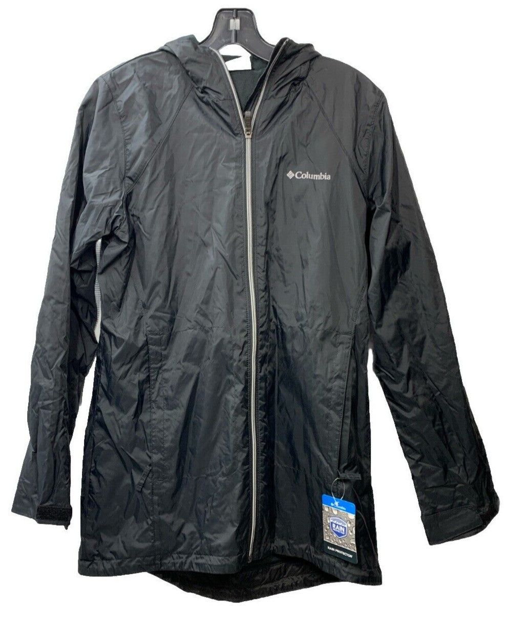 Columbia WL0126-010 Womens Black Switchback Lined Long Jacket Size M Long Sleeve
