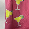 Emily Margaritas Pink On-The-Go Polyester Blend Loungewear Short Shirt Set Large