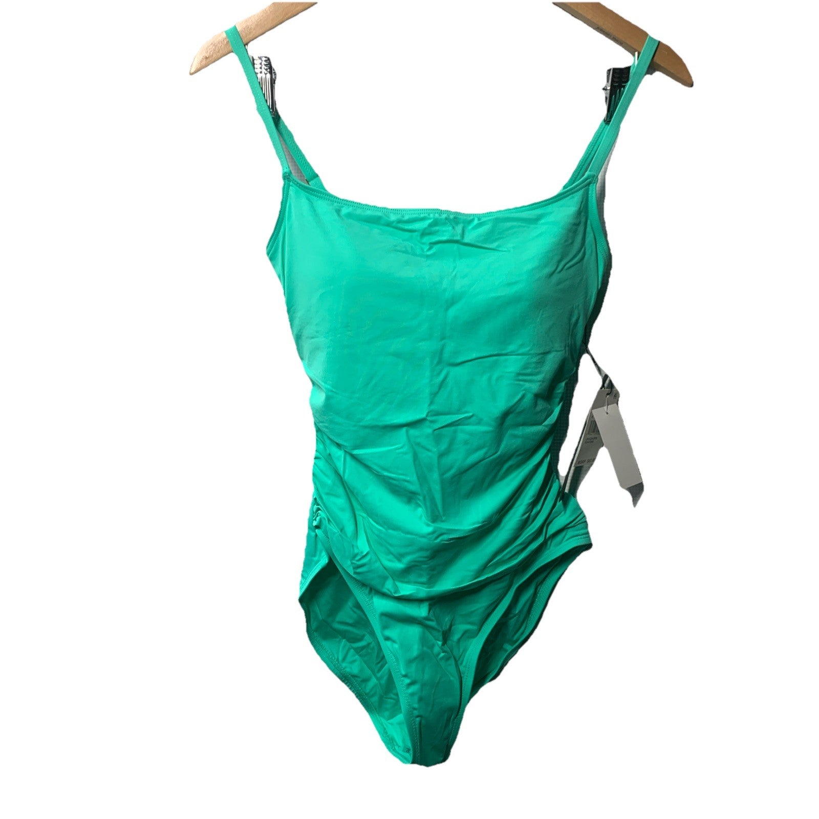 La Blanca Women's Island Goddess Shirred Side One Piece Swimsuit Swimwear Size 8