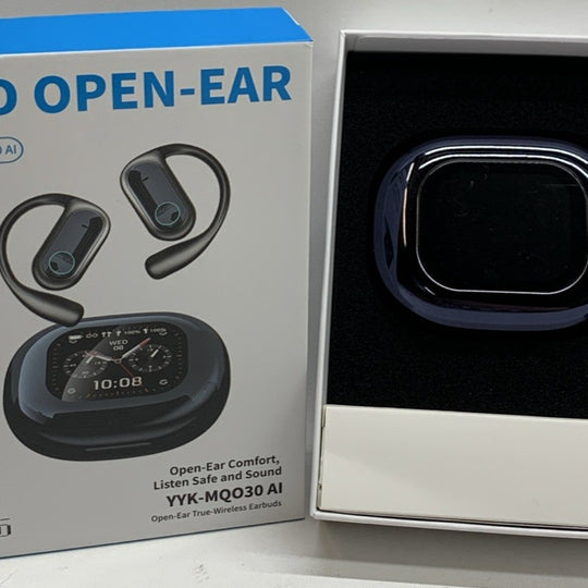 YYK-MQO30 AI LCD Open-Ear Earbuds Blue/Black Ultra-lightweight Wireless Earbuds