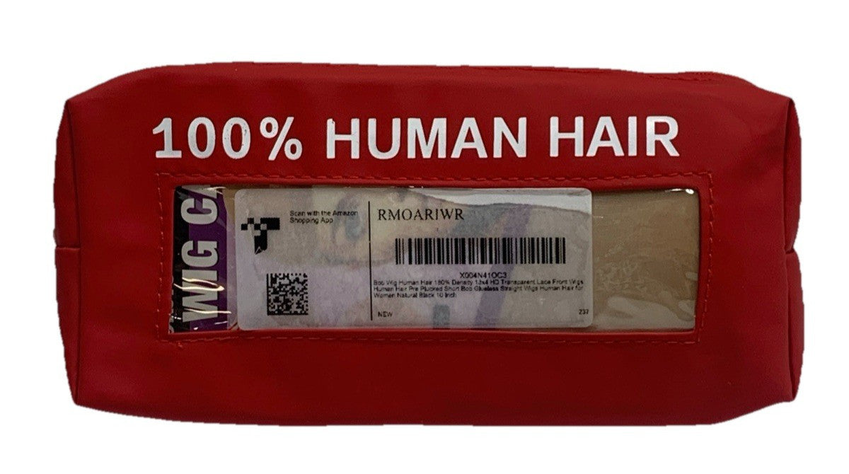 Bob Wig Human Hair 180% Density 13X4 HD Transparent Lace Front Wigs 10in