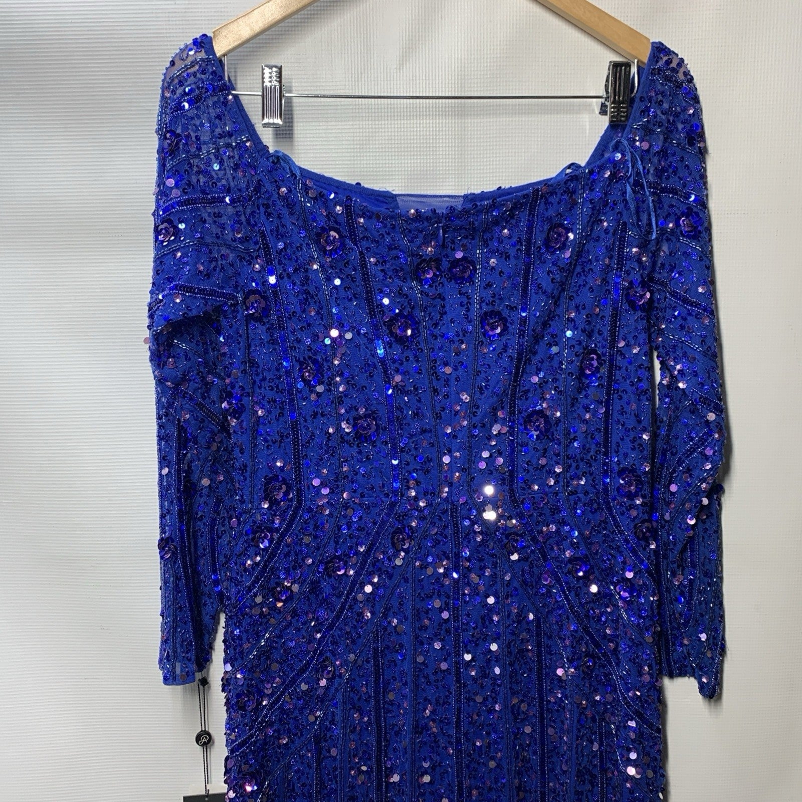 Adrianna Papell Women's Beaded Off Shoulder Long Sleeve Gala Gown Dress Size 12