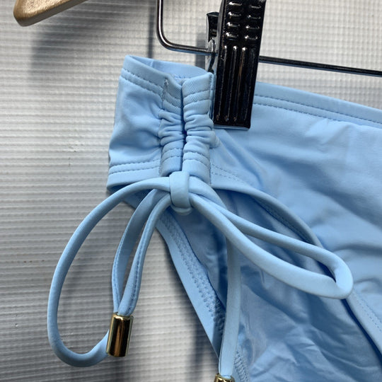La Blanca Island Goddess Bikini Bottom Side Tie Hipster Swim Crystal Blue Sz 12