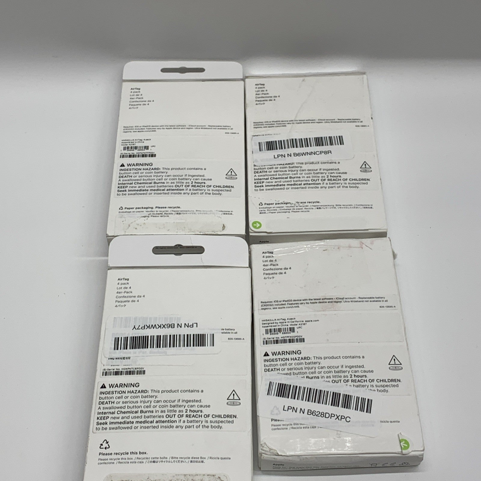 Apple MX542LL/A  AirTag Tracker for Keychain & Wallet 4-Pack Lot Of 4 (16 Total)