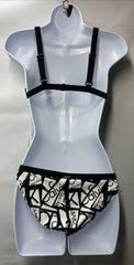 Calvin Klein Women's Low Waisted Elastic Logo Triangle Bikini Set Size XS Black