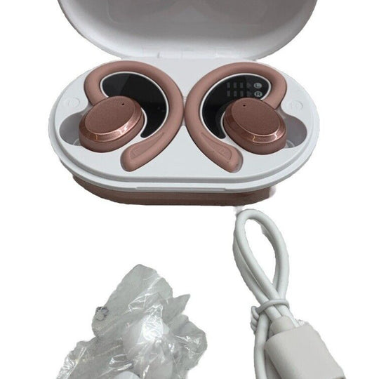 Rulefiss Q38 True Wireless Ear Hook Active Noise Cancelling Earbuds Rose Gold