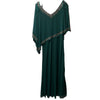 J Kara womens Embellished Overlay Gown Formal Dress Green V-Neck Pull-on Size 10