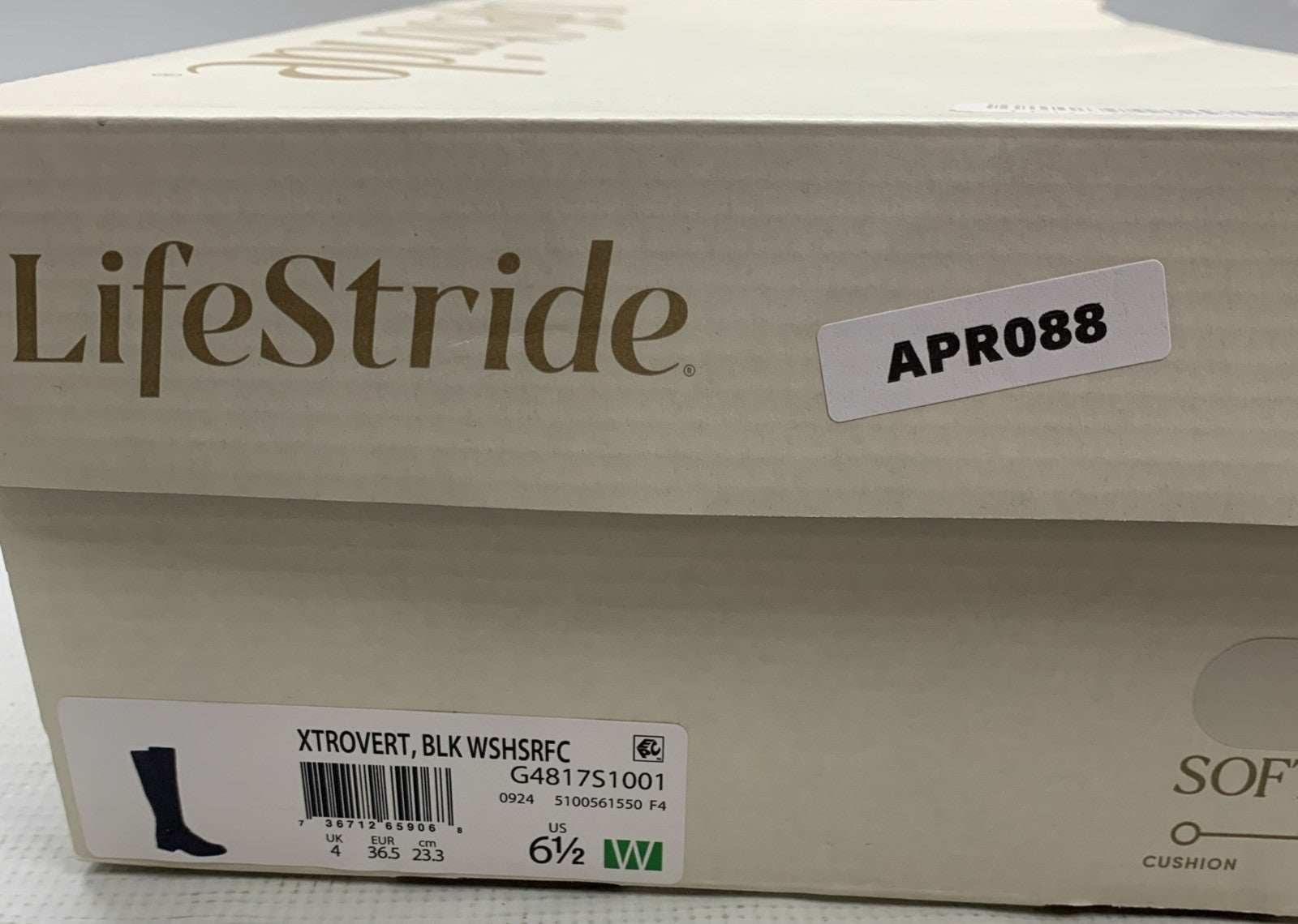 LifeStride Xtrovert-WC Women's Size 6.5 WC Black Leather Zipper Knee High Boots