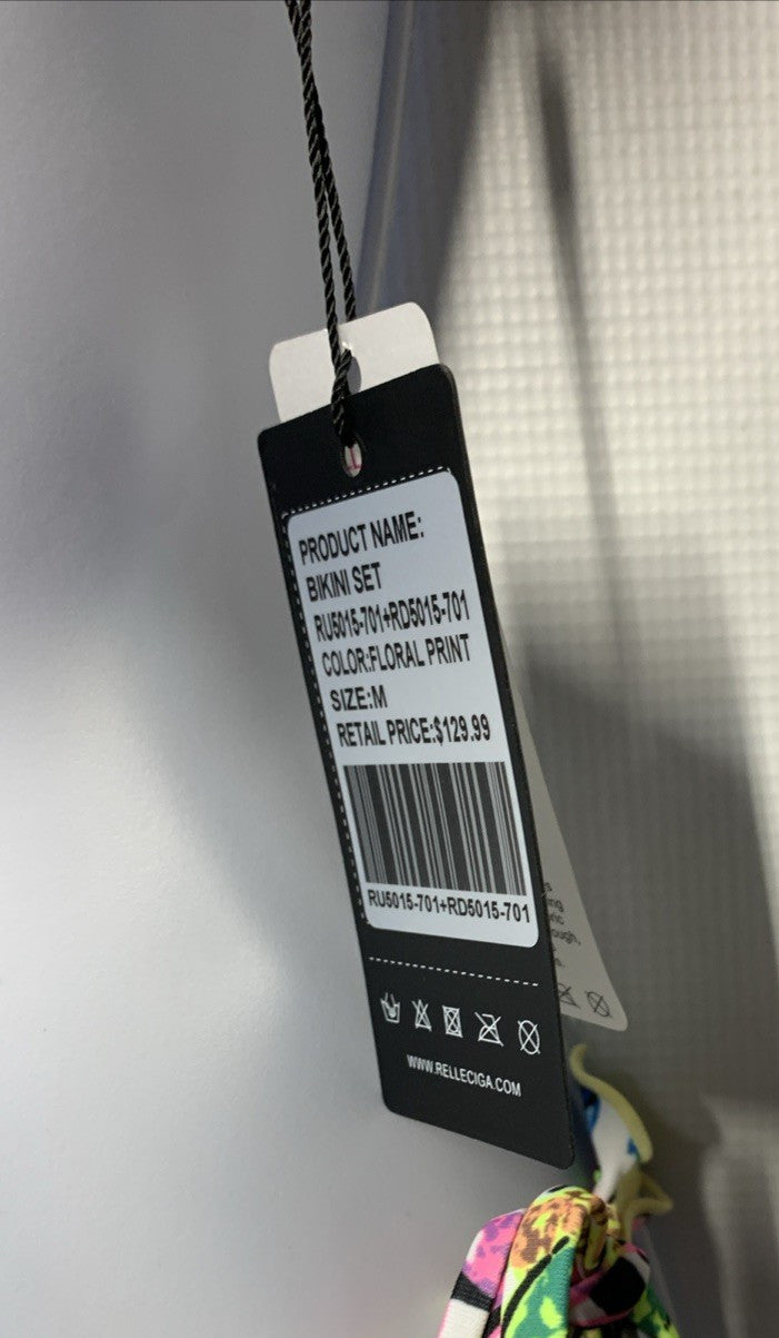 RELLECIGA Women's Wavy Bikini Set Jungle Print Size Medium 2-Piece Underwear