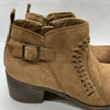 Billabong Tan Take A Walk Began Suede Braided Buckle Zip Up Ankle Boot Size 10