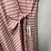 Grace Karin Pink And White Tie Front Dress Size 2XL Sleeveless Striped Crew Neck