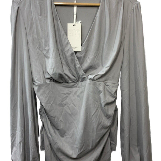 GRACE KARIN 2024 Women's Tops Elegant Wrap Blouse V Neck Work Shirts Size M
