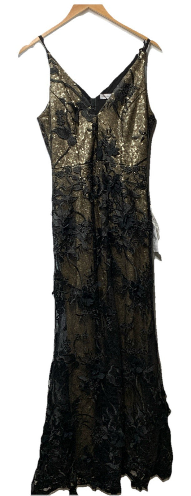 Dress the Population Evening Cocktail Sharon Gown Sleeveless V-neck Size Medium