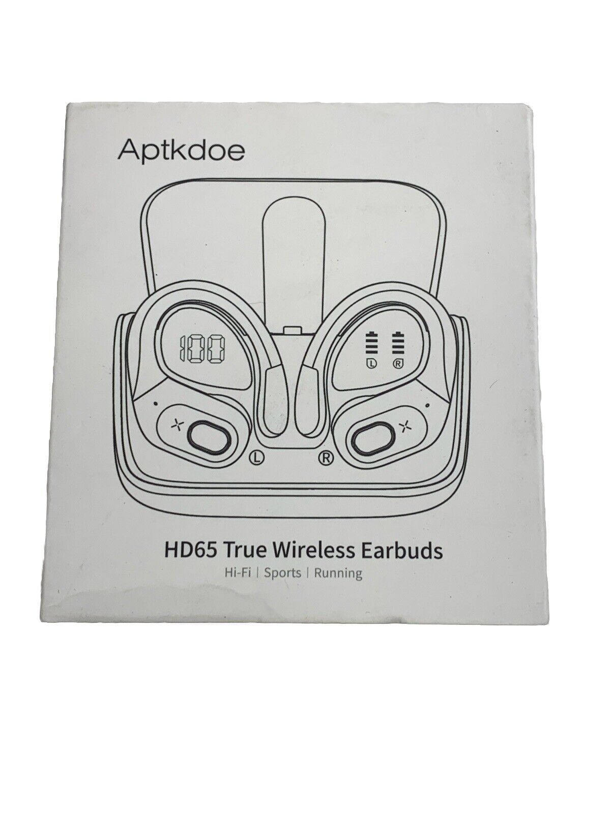 APTKDOE True Wireless Earbuds HD65 Black 15h Playtime Hi-fi Running Spo Earphone