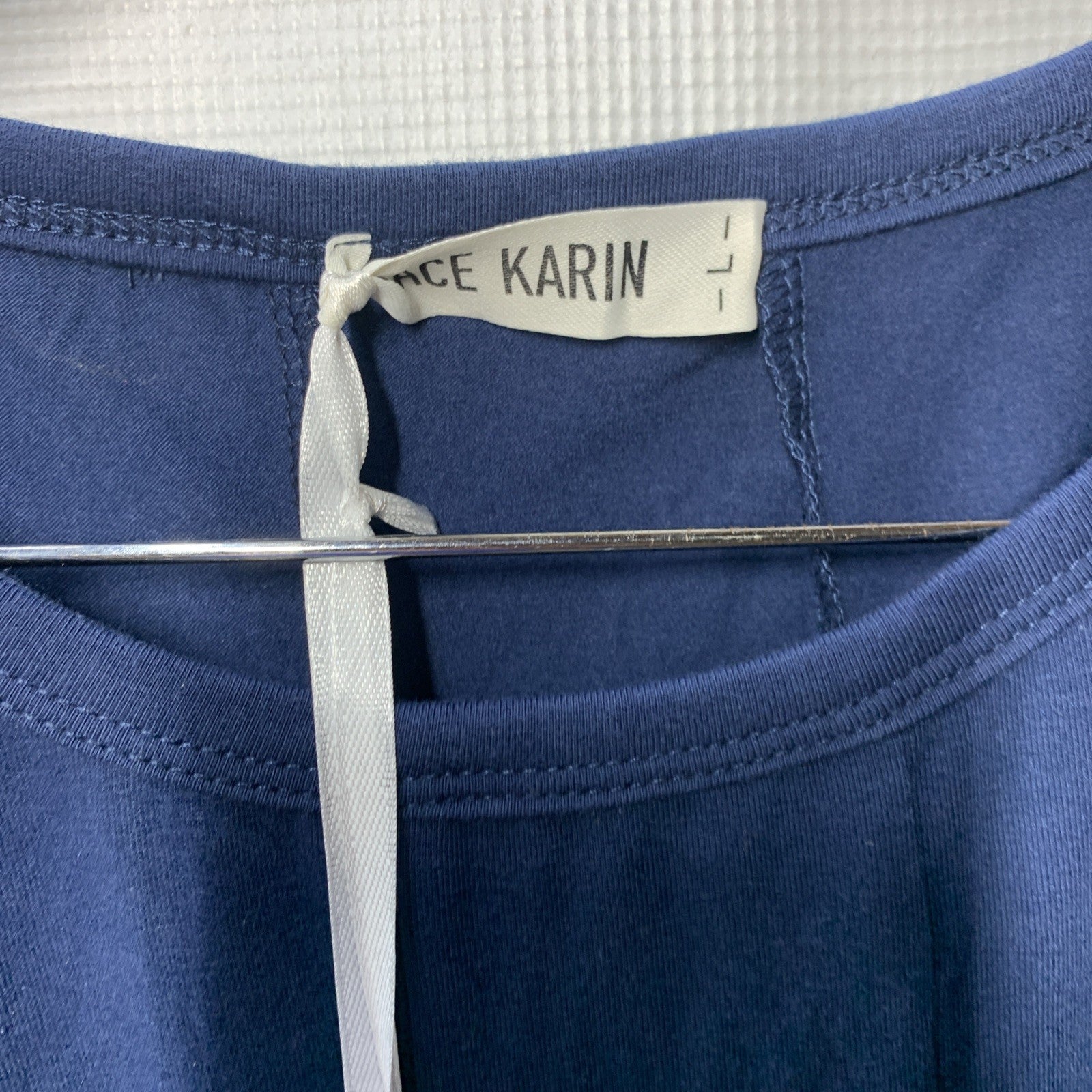 Navy blue women's A-line dress with 3/4 sleeves, loose fit, casual and formal style, by Grace Karin, styled for various occasions.