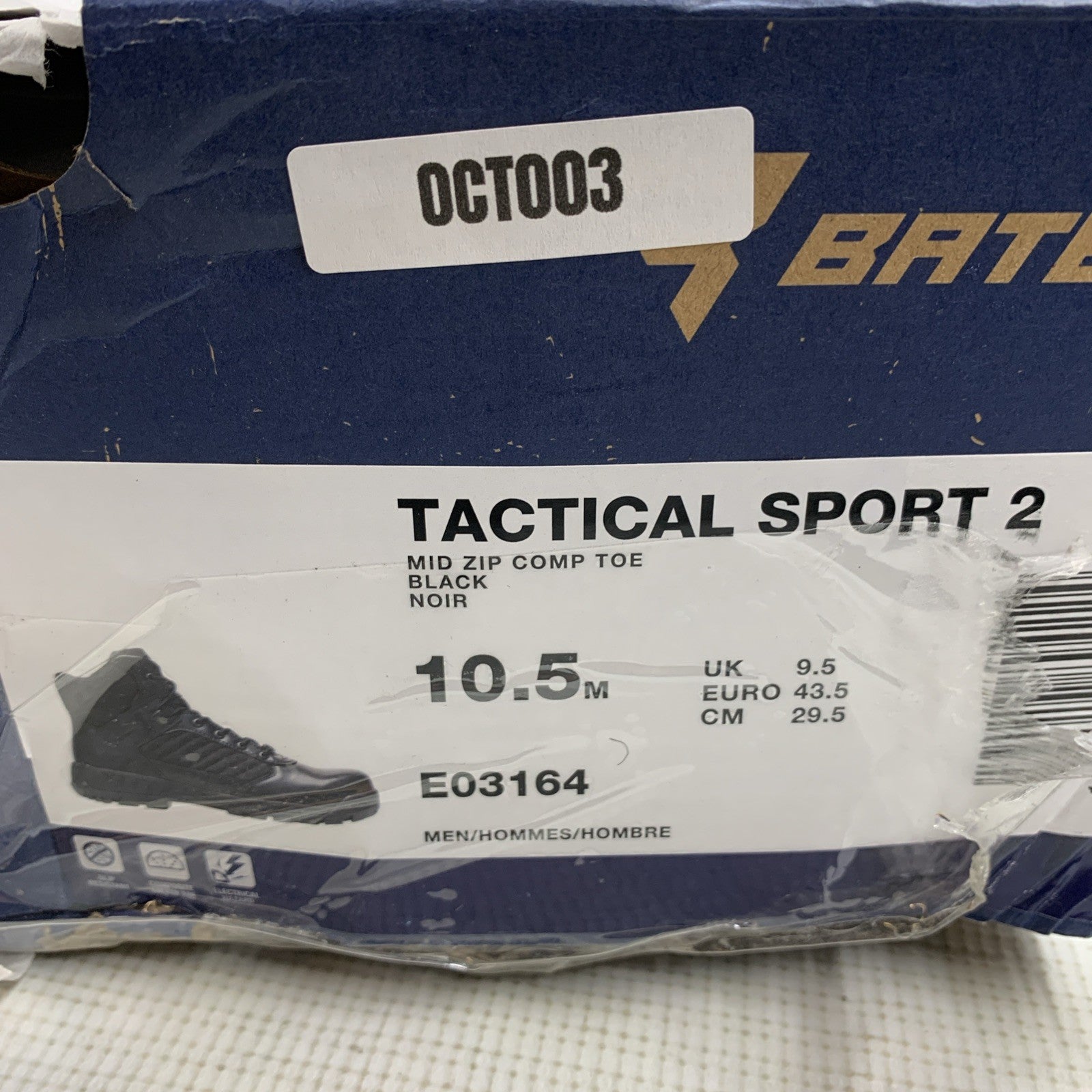 Bates Men's Tactical Sport Military &Tactical Boots 10.5 Black Comp Toe E03164