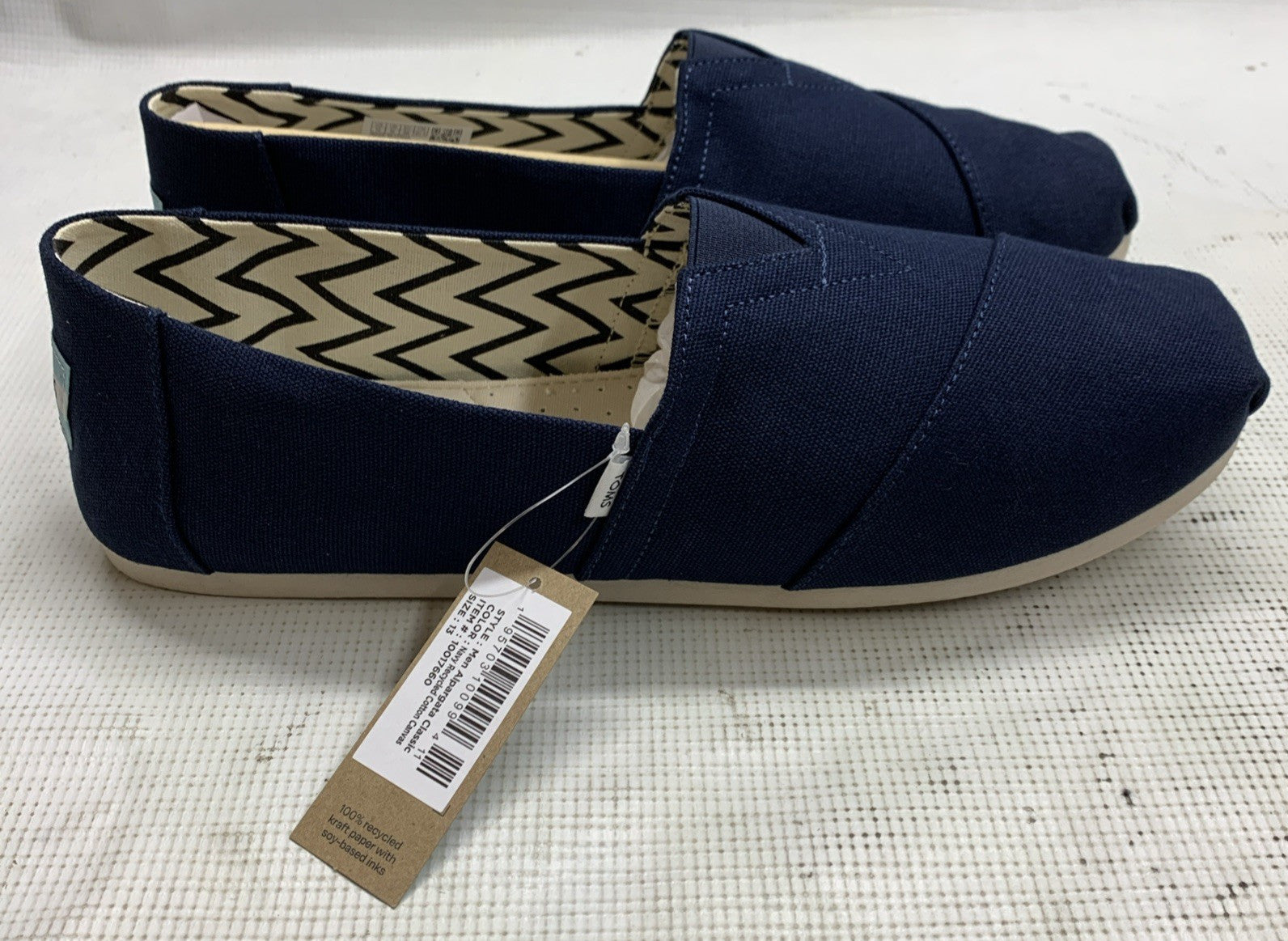 TOMS Alpargata Men's Espadrilles 13 Slip-on Trainers Navy Classic Textile Upper