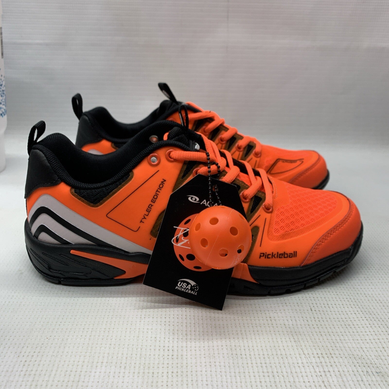 Acacia Men's Signature Tyler  Edition Ultrashot Pickleball Shoe Size 8 Orange