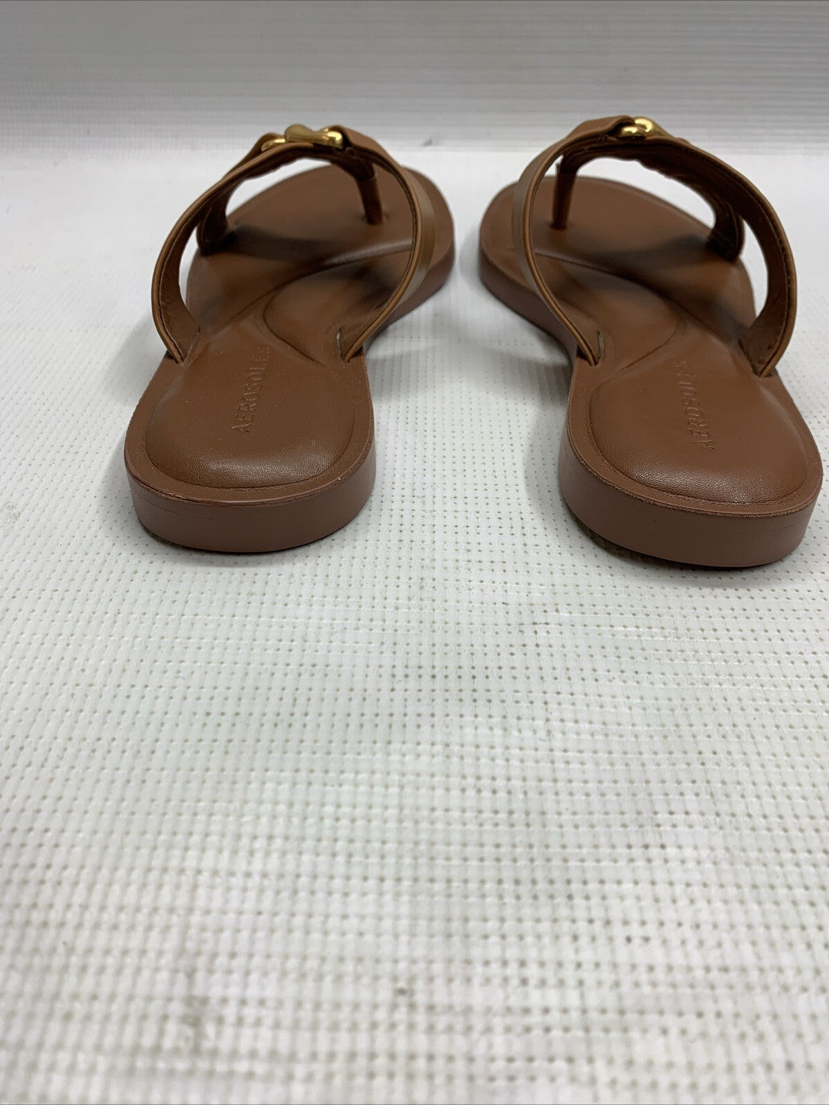 Aerosoles GAIA Tan Leather 293 Sandal Size 6.5M Open Toe Crisscross Strap Slipon