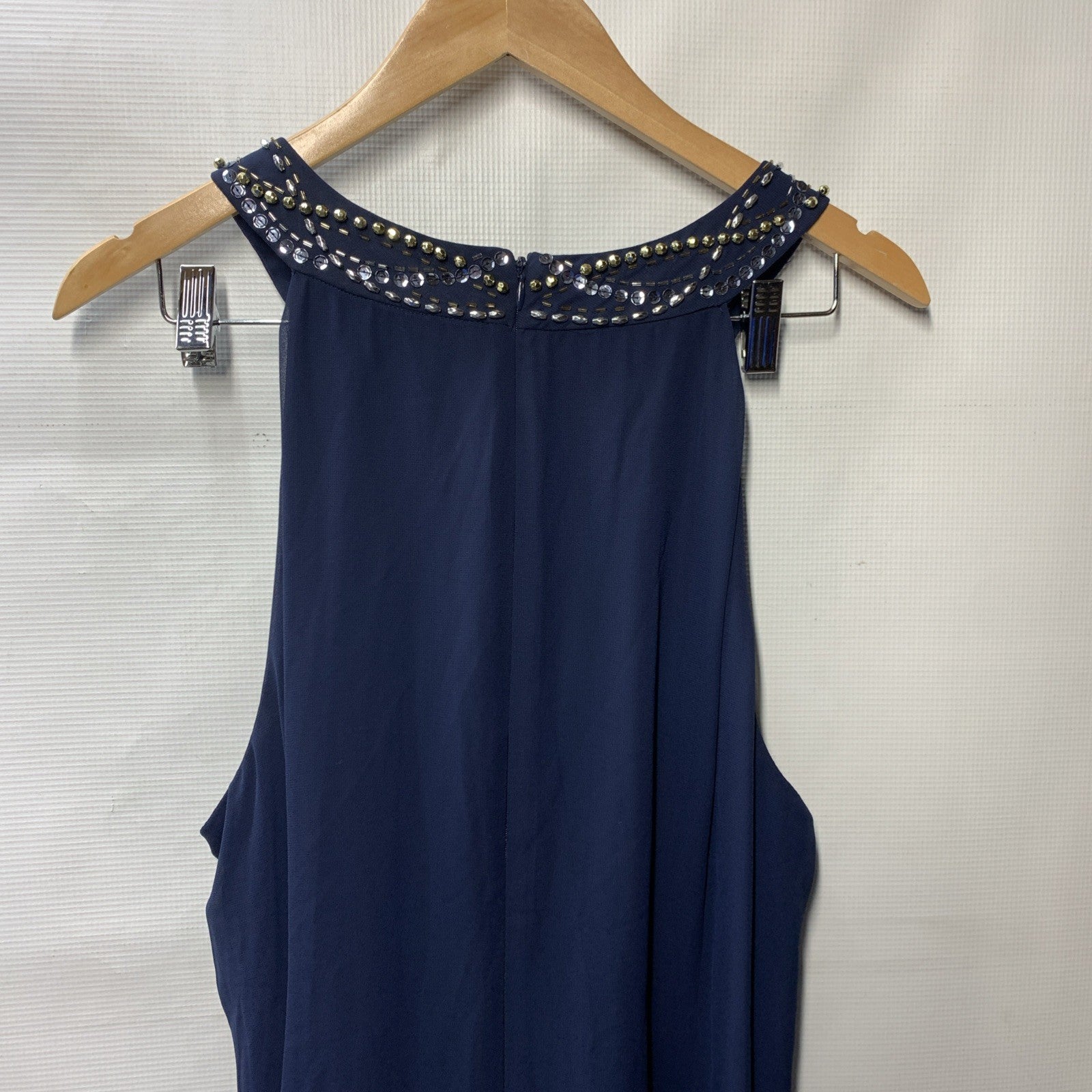 SLNY Women's Navy Sleeveless Navy Blue Shift Dress Size 20W for Formal Business