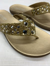 Kenneth Cole Reaction Womens Glam-Athon Gold Flip-Flops Size 6.5 Slip-on Sandal