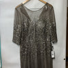 Adrianna Papell Women's 3/4 Sleeve Beaded Evening Illusion Dress Gown Size 18