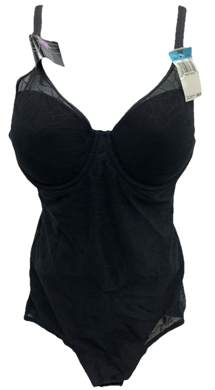 Bali Women Ultra-Light Firm Control Body Briefer Style Lace DF6552 Sze 34C Black