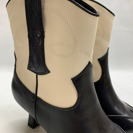 Circus NY by Sam Edelman Women's Yolanda Western Heel Boot Size 6 Black Vanilla