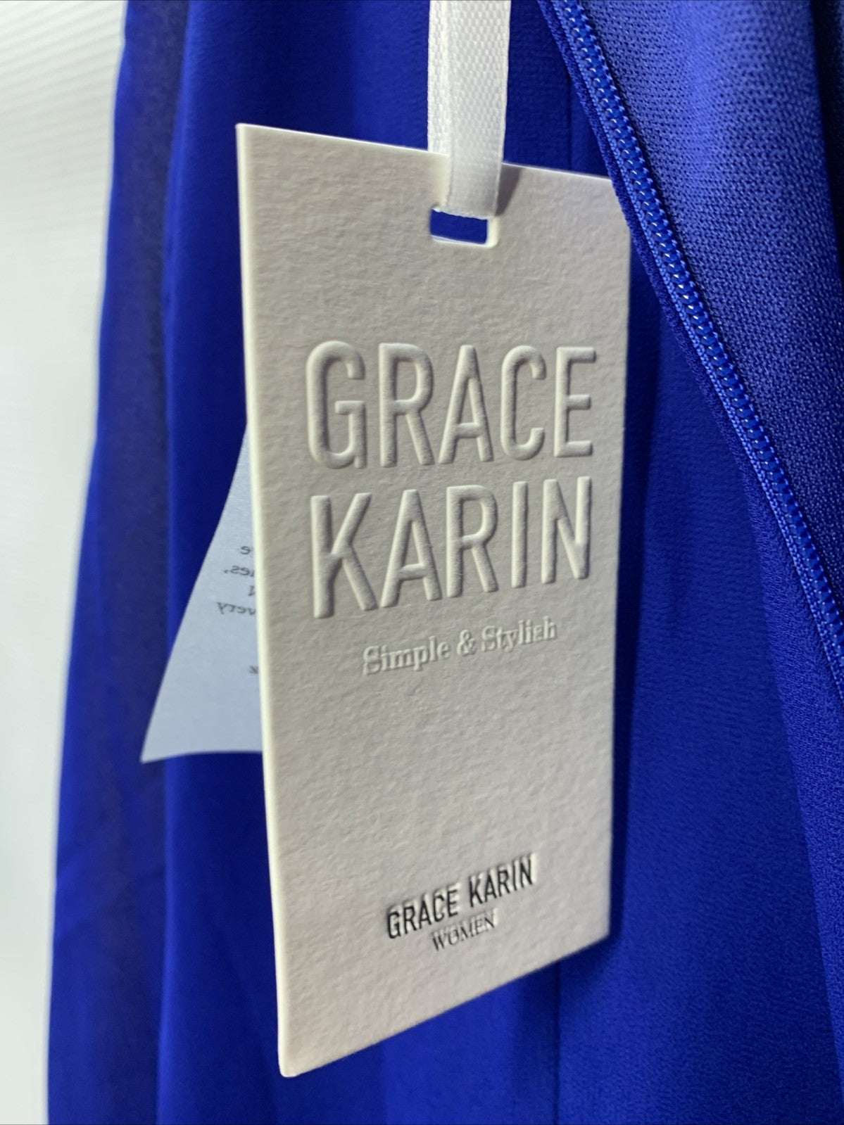 GRACE KARIN Womens Chiffon Flutter Sleeve Party Cocktail Dress Size 12 Blue