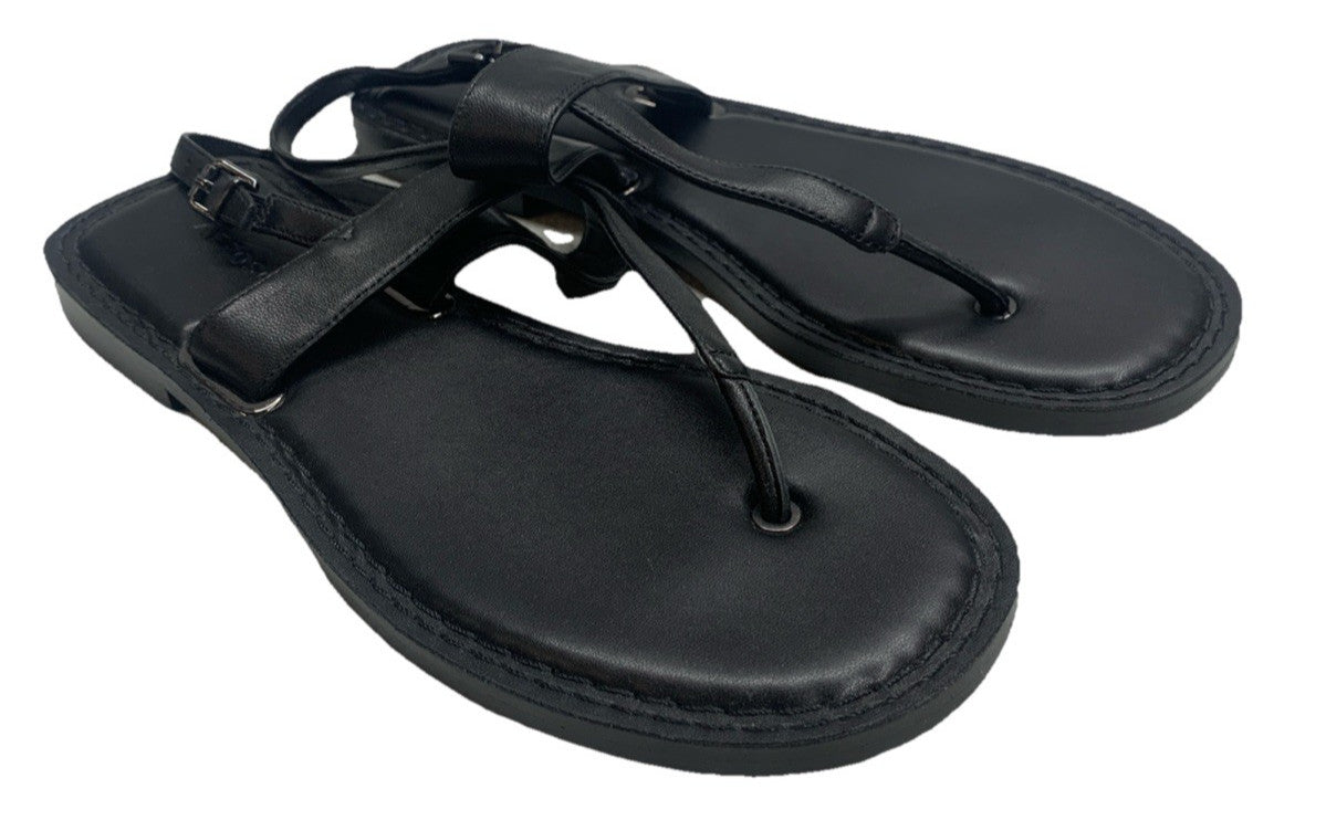 Aerosoles Women's Cherry Flat Sandal Black Size 8.5 Buckle Slip On Ankle strap